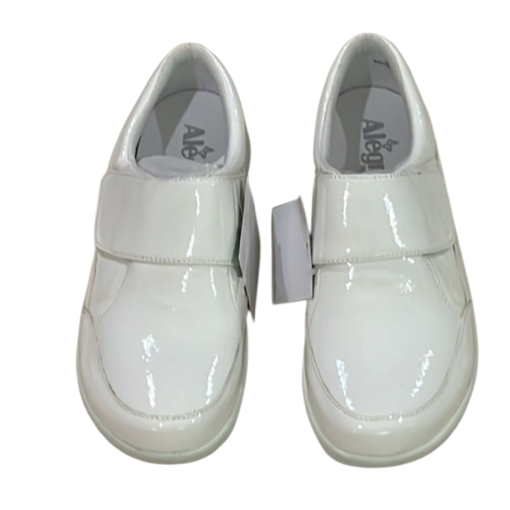 Alegria White Womens Clogs. Pearl Patent. Glossy Finish Size 36